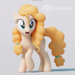 Size: 4096x4096 | Tagged: safe, artist:therealdjthed, character:pear butter, species:earth pony, species:pony, episode:the perfect pear, g4, my little pony: friendship is magic, 3d, 3d model, absurd resolution, blender, cute, cycles, cycles render, female, mare, model:djthed, patreon, patreon logo, simple background, solo