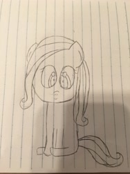 Size: 2448x3264 | Tagged: safe, artist:sumi-mlp25, oc, oc only, oc:sumistrawberry, species:pegasus, species:pony, :), lined paper, looking at you, sitting, sketch, smiling, solo, traditional art