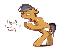 Size: 1400x1150 | Tagged: safe, artist:redheadfly, character:quibble pants, species:pony, newbie artist training grounds, atg 2017, bipedal, male, simple background, solo, white background