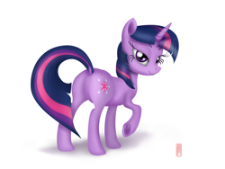 Size: 4814x3629 | Tagged: safe, alternate version, artist:celsian, character:twilight sparkle, character:twilight sparkle (unicorn), species:pony, species:unicorn, absurd resolution, bedroom eyes, dock, female, mare, plot, simple background, solo, standing, underhoof