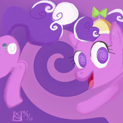 Size: 1500x1500 | Tagged: safe, artist:kelseyleah, character:screwball, species:pony, female, propeller hat, solo, spiral