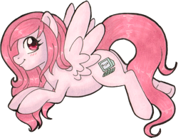 Size: 929x720 | Tagged: safe, artist:bumblebun, oc, oc only, oc:peach hack, species:pegasus, species:pony, badge, simple background, solo, traditional art, transparent background