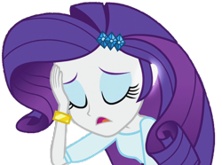 Size: 822x612 | Tagged: safe, artist:thebar, derpibooru original, character:rarity, equestria girls:friendship games, g4, my little pony: equestria girls, my little pony:equestria girls, bracelet, facepalm, fail, female, glowing ear, jewelry, simple background, solo, transparent background