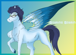 Size: 3944x2870 | Tagged: safe, artist:neonaarts, character:soarin', species:pony, glasses, soaring soarin, wing brace