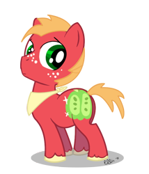 Size: 652x760 | Tagged: safe, artist:ellisarts, character:big mcintosh, species:earth pony, species:pony, colt, cute, cutie mark, macabetes, male, simple background, stallion, transparent background, young