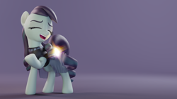 Size: 1920x1080 | Tagged: safe, alternate version, artist:therealdjthed, character:coloratura, species:earth pony, species:pony, 3d, 3d model, blender, cycles, cycles render, female, mare, model:djthed, raised hoof, rara, singing, smiling, solo, wallpaper