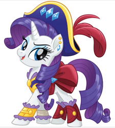 Size: 459x509 | Tagged: safe, artist:unicornsmile, character:rarity, species:pony, my little pony: the movie (2017), clothing, female, mare, pirate, pirate rarity, simple background, smiling, solo