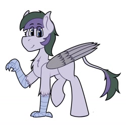 Size: 1460x1455 | Tagged: safe, artist:koonzypony, oc, oc only, oc:vintage collection, species:hippogriff, leonine tail, standing, talons