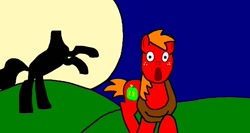 Size: 1214x648 | Tagged: safe, artist:samueljcollins1990, character:big mcintosh, headless, headless horse, moon, terrified