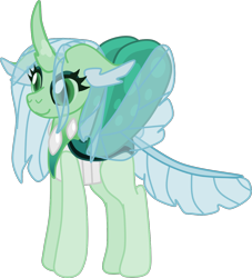 Size: 1306x1441 | Tagged: safe, artist:casanova-mew, character:queen chrysalis, species:changeling, species:reformed changeling, changedlingified, female, purified chrysalis, simple background, solo, transparent background