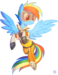 Size: 735x950 | Tagged: safe, artist:stasysolitude, character:rainbow dash, species:pony, clothing, cosplay, costume, crossover, cute, dashabetes, female, goggles, overwatch, rainbow tracer, simple background, solo, tracer, transparent background