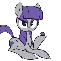 Size: 1280x1280 | Tagged: safe, artist:lilboulder, character:boulder, character:maud pie, species:earth pony, species:pony, female, simple background, solo, white background, wrong cutie mark
