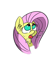 Size: 2501x3236 | Tagged: safe, artist:comet0ne, character:fluttershy, species:pegasus, species:pony, ahegao, bust, digital art, ear fluff, female, heart eyes, heavy breathing, looking at you, looking up, looking up at you, mare, open mouth, panting, simple background, sketch, solo, sweat, tongue out, transparent background, wingding eyes