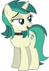 Size: 5201x7567 | Tagged: safe, artist:8-notes, artist:tyamat, edit, oc, oc only, oc:spring starflower, species:pony, species:unicorn, absurd resolution, choker, cute, freckles, lidded eyes, male to female, open mouth, recolor, simple background, smiling, solo, trans female, transgender, transparent background, vector