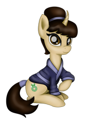Size: 3120x4412 | Tagged: safe, artist:celsian, oc, oc only, species:pony, species:unicorn, 2018 community collab, derpibooru community collaboration, clothing, curved horn, hanfu, high res, robe, simple background, solo, tail wrap, transparent background