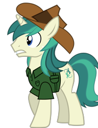 Size: 3215x4190 | Tagged: safe, artist:kevinerino, artist:tyamat, edit, oc, oc only, oc:lightning tale, oc:spring starflower, species:pony, species:unicorn, clothing, cowboy hat, freckles, hat, male, recolor, simple background, stallion, transparent background, vector