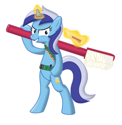 Size: 883x905 | Tagged: safe, artist:mysteriouskaos, character:minuette, belts, bipedal, brushie, female, hoof hold, magic, prepare thyself, simple background, solo, toothbrush, toothpaste, transparent background, vector