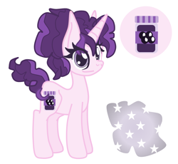 Size: 1260x1161 | Tagged: safe, artist:casanova-mew, oc, oc only, oc:black current, parent:double diamond, parent:sugar belle, parents:sugardiamond, species:pony, species:unicorn, female, mare, offspring, reference sheet, simple background, solo, white background