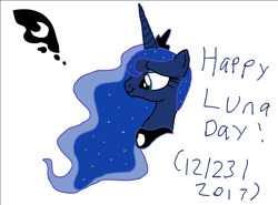 Size: 1076x796 | Tagged: safe, artist:smurfettyblue, character:princess luna, bust, cutie mark, female, luna day, simple background, solo, trace, white background
