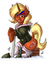 Size: 609x767 | Tagged: safe, artist:hgdsn-the-brony, artist:tamikimaru, oc, oc only, oc:nucita, box, clothing, collaboration, jacket, looking at you, simple background, sitting, smiling, socks, solo, transparent background