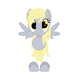 Size: 160x160 | Tagged: safe, artist:onil innarin, derpibooru original, character:derpy hooves, species:pony, c:, female, looking at you, mare, pixel art, simple background, smiling, solo