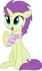 Size: 4980x8489 | Tagged: safe, artist:aureai, oc, oc only, oc:sky spark, species:pony, species:unicorn, absurd resolution, accessory, clothing, cute, cutie mark, female, horn, mare, open mouth, scarf, simple background, smiling, solo, telescope, transparent background, vector