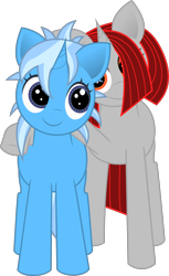 Size: 1256x2047 | Tagged: safe, artist:onil innarin, derpibooru original, oc, oc only, oc:ore pie, species:pony, species:unicorn, cute, hug, looking at each other, oc x oc, ocbetes, shipping, simple background, smiling, transparent background, vector