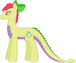 Size: 1810x1522 | Tagged: safe, artist:ludiculouspegasus, oc, oc only, oc:apple spice, parent:apple bloom, parent:spike, parents:spikebloom, species:dracony, bow, cutie mark, heart, hybrid, interspecies offspring, offspring, older, simple background, solo, white background