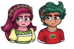 Size: 641x428 | Tagged: safe, artist:pokecure123, character:gloriosa daisy, character:timber spruce, equestria girls:legend of everfree, g4, my little pony: equestria girls, my little pony:equestria girls, brother and sister, bust, chibi, clothing, female, floral head wreath, flower, flower in hair, hat, male, siblings, simple background, transparent background
