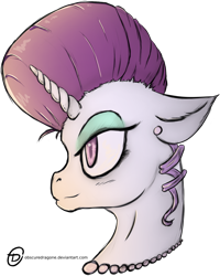 Size: 1024x1281 | Tagged: safe, artist:obscuredragone, oc, oc only, oc:violin melody, ponysona, species:pony, species:unicorn, bust, curly hair, elegant, face, fancy, female, green eyeshadow, mane, mare, pearl, pink eyes, portrait, purple mane, simple background, solo, transparent background