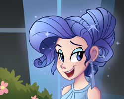 Size: 1500x1200 | Tagged: safe, artist:ric-m, character:rarity, species:human, episode:the crystal empire, g4, my little pony: friendship is magic, bust, crystal rarity, crystallized, cute, female, humanized, open mouth, raribetes, solo