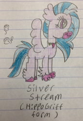 Size: 2105x3072 | Tagged: safe, artist:smurfettyblue, character:silverstream, species:classical hippogriff, species:hippogriff, episode:school daze, g4, my little pony: friendship is magic, season 8, female, lined paper, solo, traditional art