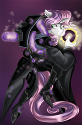 Size: 1500x2300 | Tagged: safe, artist:redheadfly, character:sweetie belle, species:anthro, species:pony, species:unicorn, clothing, commission, crossover, female, long nails, mare, moira, older, older sweetie belle, overwatch, solo