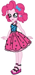 Size: 452x957 | Tagged: safe, artist:smurfettyblue, derpibooru original, character:pinkie pie, equestria girls:spring breakdown, g4, my little pony: equestria girls, my little pony:equestria girls, spoiler:eqg series (season 2), alternate hairstyle, clothing, dress, female, simple background, solo, trace