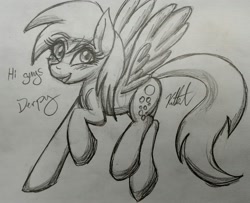 Size: 2792x2270 | Tagged: safe, artist:katkathasahathat, character:derpy hooves, species:pegasus, species:pony, female, solo, traditional art