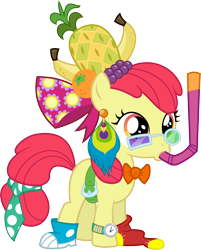 Size: 3500x4351 | Tagged: safe, artist:sulyo, character:apple bloom, episode:one bad apple, g4, my little pony: friendship is magic, clothing, costume, silly costume, socks, swag