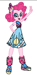 Size: 500x1000 | Tagged: safe, artist:smurfettyblue, derpibooru original, character:pinkie pie, equestria girls:spring breakdown, g4, my little pony: equestria girls, my little pony:equestria girls, spoiler:eqg series (season 2), clothing, dress, female, peace sign, solo, trace