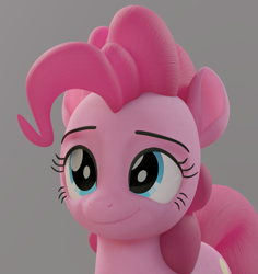 Size: 1023x1083 | Tagged: safe, artist:therealdjthed, character:pinkie pie, species:earth pony, species:pony, 3d, 3d model, blender, bust, cycles, cycles render, female, mare, model:djthed, simple background, smiling, solo