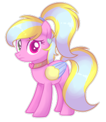 Size: 1720x1984 | Tagged: safe, artist:poppyglowest, oc, oc only, oc:cloudy sunshine, species:pegasus, species:pony, colored wings, female, heterochromia, mare, multicolored wings, ponytail, simple background, solo, transparent background, two toned wings