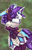 Size: 866x1339 | Tagged: safe, artist:bumblebun, part of a set, character:rarity, species:anthro, species:unicorn, g4, abstract background, clothing, colored eyebrows, dagger, digital art, evening gloves, eyebrows, fantasy class, featured on derpibooru, female, gloves, horn, knife, lidded eyes, long gloves, looking at you, mare, pose, profile, rogue, sexy, smiling, socks, solo, thigh highs, weapon, zettai ryouiki