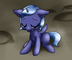Size: 942x785 | Tagged: safe, artist:shusu, character:princess luna, species:alicorn, species:pony, crying, female, filly, moon, sad, solo, woona, younger