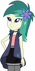 Size: 1600x3191 | Tagged: safe, artist:sketchmcreations, artist:tyamat, edit, oc, oc only, oc:spring starflower, species:human, my little pony:equestria girls, choker, cute, equestria girls-ified, freckles, recolor, simple background, smiling, trans female, transgender, transparent background, vector