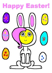 Size: 539x748 | Tagged: safe, artist:samueljcollins1990, character:fluttershy, animal costume, bunny costume, clothing, costume, easter, easter bunny, easter egg, happy easter, holiday