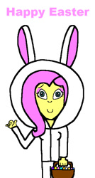 Size: 401x748 | Tagged: safe, artist:samueljcollins1990, character:fluttershy, animal costume, bunny costume, clothing, costume, easter, easter bunny, happy easter, holiday