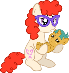 Size: 870x918 | Tagged: safe, artist:ludiculouspegasus, character:snails, character:twist, species:pony, age regression, baby, baby pony, female, foal, glasses, male, shipping, snailstwist, straight