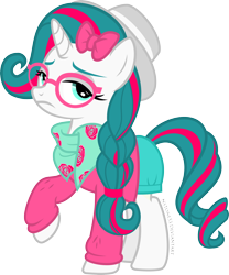 Size: 3238x3888 | Tagged: safe, artist:nstone53, oc, oc:pinkie rose, species:pony, species:unicorn, episode:fake it 'til you make it, clothing, female, glasses, hat, high res, hipster, hipstershy, mare, simple background, solo, transparent background