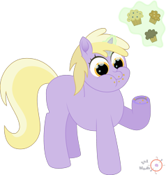 Size: 1903x2000 | Tagged: safe, artist:onil innarin, character:dinky hooves, species:pony, species:unicorn, cute, eating, female, filly, food, muffin, signature, simple background, solo, transparent background, vector