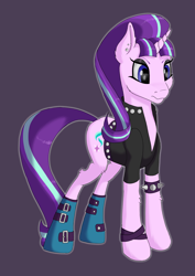 Size: 2480x3508 | Tagged: safe, artist:settop, character:starlight glimmer, species:pony, species:unicorn, episode:the parent map, g4, clothing, ear piercing, edgelight glimmer, female, goth, mare, piercing, solo, teenage glimmer