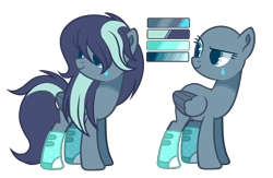 Size: 2689x1757 | Tagged: safe, artist:poppyglowest, base used, oc, oc:nephele azure, species:pegasus, species:pony, female, mare, reference sheet, simple background, solo, transparent background, two toned wings