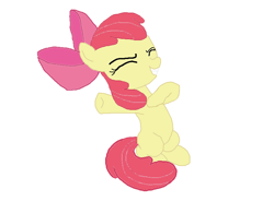 Size: 820x603 | Tagged: safe, artist:optimusv42, character:apple bloom, species:earth pony, species:pony, episode:brotherhooves social, g4, my little pony: friendship is magic, chest pounding, eyes closed, female, filly, foal, simple background, solo, trace, white background